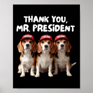 Trump Beagles For Trump Supporter Dog Owner Man Wo Poster