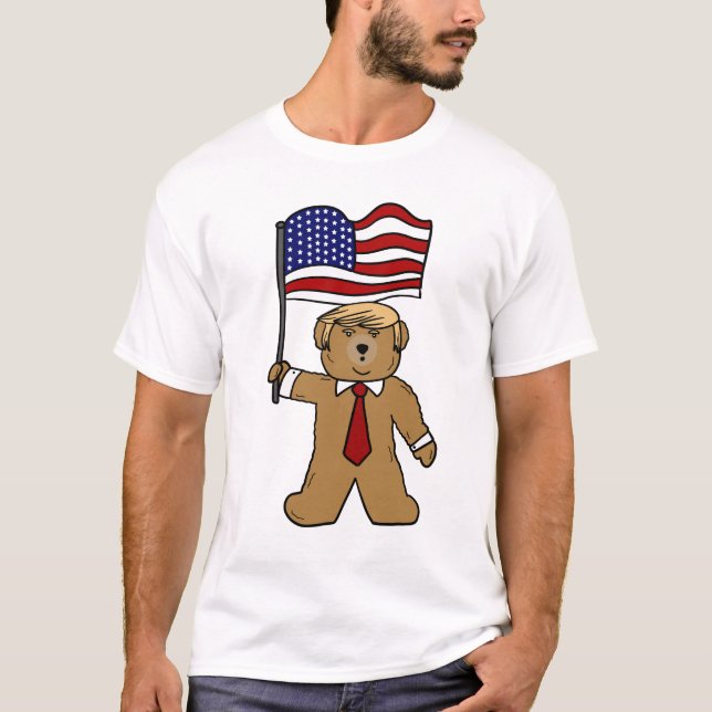 Trump Bear Funny Political Animal Design T-Shirt (Front)