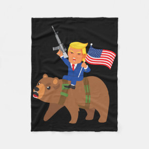 Trump Bear Gun Merica Election Donald Republican G Fleece Blanket