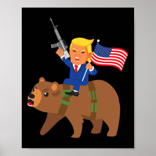 Trump Bear Gun Merica Election Donald Republican G Poster
