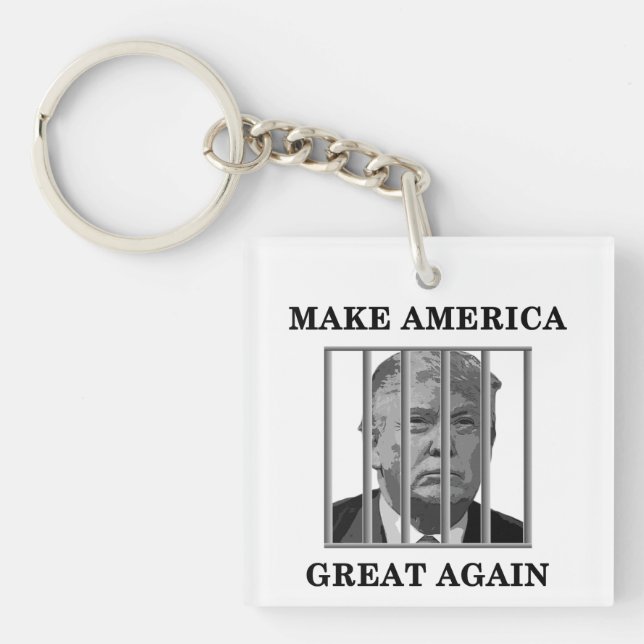Trump Behind Bars Key Ring (Front)