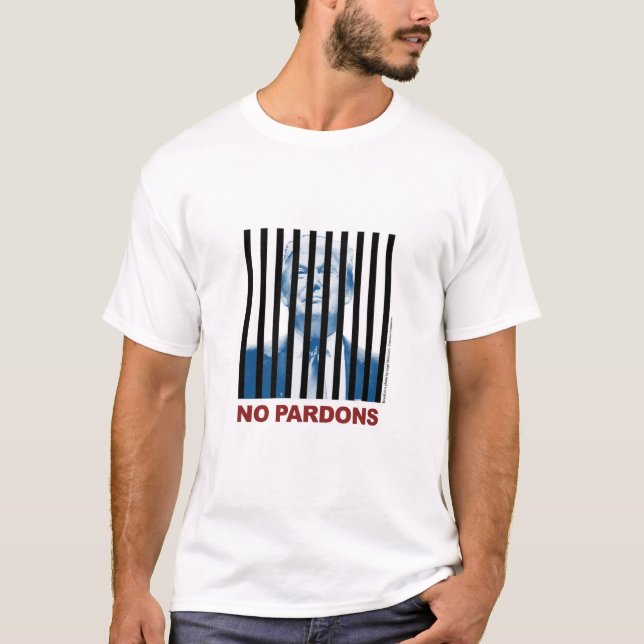 Trump Behind Bars -- No Pardons 3 T-Shirt (Front)