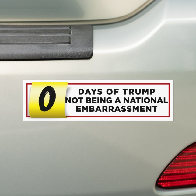 Trump Being A National Embarrassment Anti-Trump Bumper Sticker (On Car)