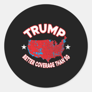 Trump Better Coverage Than 5g Election Results Map Classic Round Sticker