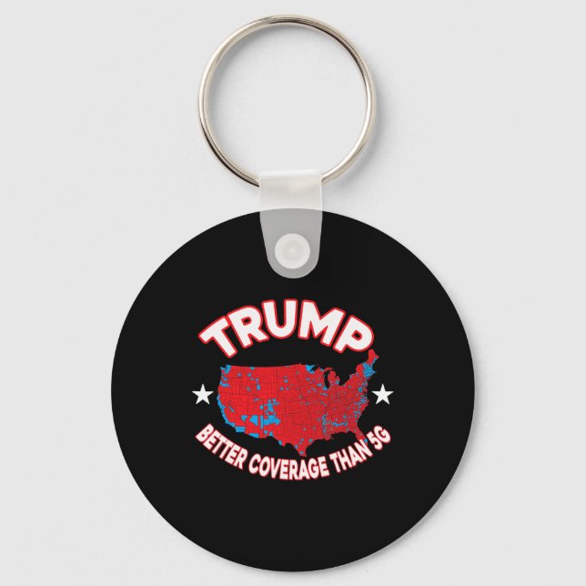 Trump Better Coverage Than 5g Election Results Map Key Ring (Front)
