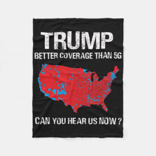 Trump Better Coverage Than 5g Funny Electoral Map Fleece Blanket