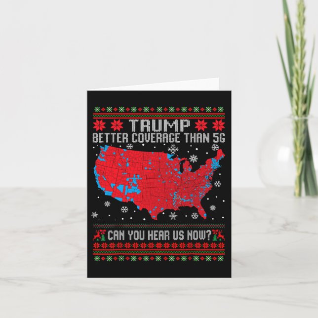 Trump Better Coverage Than 5g Ugly Christmas Sweat Card (Front)