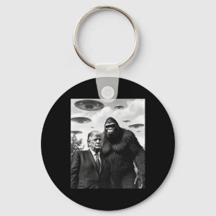 Trump Bigfoot Ufo Alien Encounter Extraterrestrial Key Ring