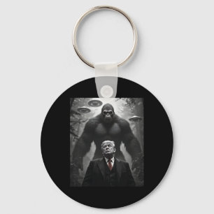 Trump Bigfoot Ufo Alien Encounter Visitation Consp Key Ring