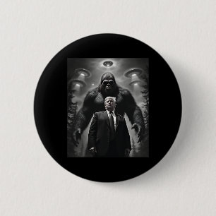 Trump Bigfoot Ufo Alien Extraterrestrial Encounter 6 Cm Round Badge