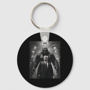 Trump Bigfoot Ufo Alien Extraterrestrial Encounter Key Ring