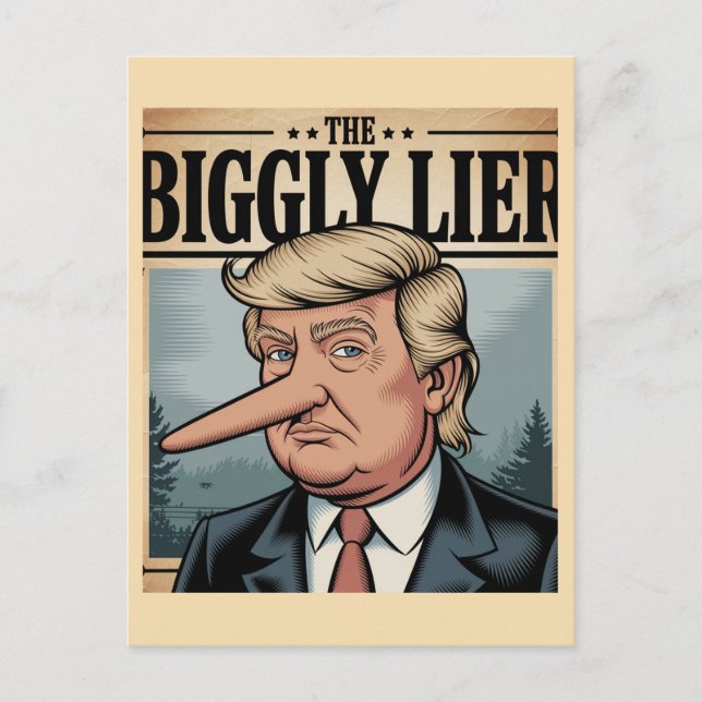 Trump Biggly Lier Postcard (Front)
