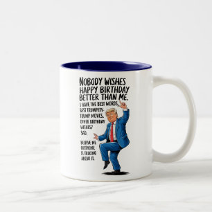 Trump Birthday Greeting Two-Tone Coffee Mug