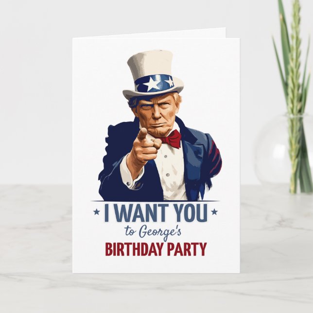 Trump - Birthday invitation / Custom Name (Front)