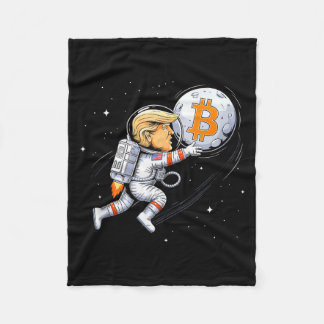 Trump Bitcoin To The Moon Daddys Home Donald Pump  Fleece Blanket
