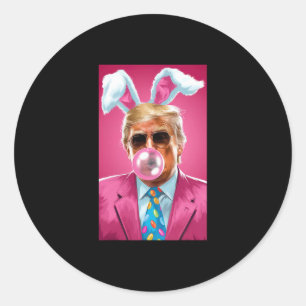 Trump Blowing Bubble Gum Political Republican East Classic Round Sticker