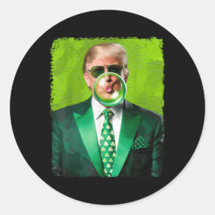 Trump Blowing Bubble Gum Political Republican St P Classic Round Sticker