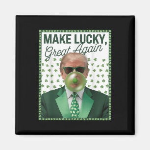Trump Blowing Bubble Gum St. Patricks Day Funny Magnet