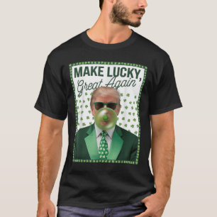 Trump Blowing Bubble Gum St. Patricks Day Funny T-Shirt