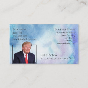 Trump Blue Watercolor 2 Sided Name Card