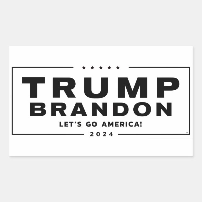 Trump Brandon 2024™ Election Stickers (Black) (Front)