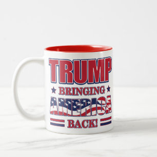 Trump Bringing America Back Two-Tone Coffee Mug