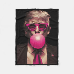 Trump Bubble Gum Fleece Blanket