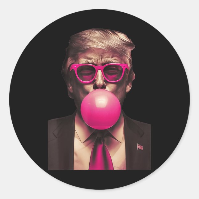 Trump Bubble Gum Funny  Classic Round Sticker (Front)
