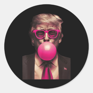 Trump Bubble Gum Funny  Classic Round Sticker