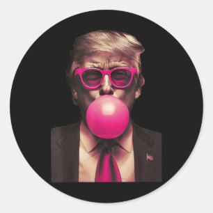 Trump Bubble Gum Funny Classic Round Sticker