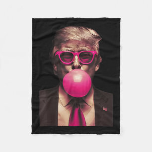 Trump Bubble Gum Funny Fleece Blanket