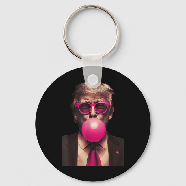 Trump Bubble Gum Funny  Key Ring (Front)