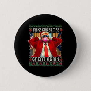 Trump Bubble Gum Make Christmas Great Again Ugly S 6 Cm Round Badge