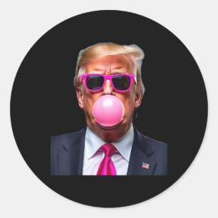 Trump Bubble Gum Pink 1 Classic Round Sticker