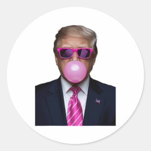 Trump Bubble Gum Pink Classic Round Sticker