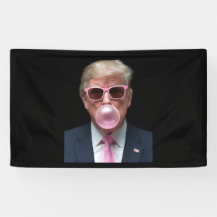 Trump Bubble Gum Pink Funny USA President Banner