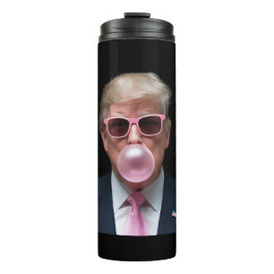 Trump Bubble Gum Pink Funny USA President Thermal Tumbler