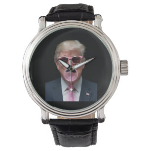 Trump Bubble Gum Pink Funny USA President Watch