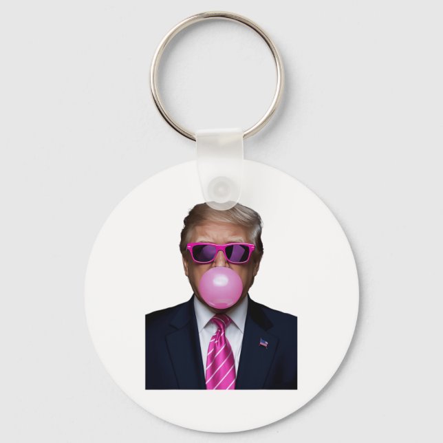 Trump Bubble Gum Pink  Key Ring (Front)