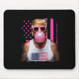 Trump Bubble Gum Pink Sungles Usa Flag Funny 1 Mouse Pad