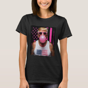 Trump Bubble Gum Pink Sungles Usa Flag Funny 1 T-Shirt