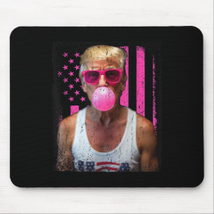 Trump Bubble Gum Pink Sungles Usa Flag Funny Mouse Pad