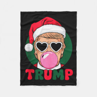 Trump Bubble Gum Sweater Xmas Funny Trump Christma Fleece Blanket