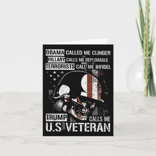 Trump Calls Me U.s Veteran Skull American Flag (on Card