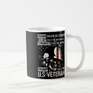 Trump Calls Me U.s Veteran Skull American Flag (on Coffee Mug