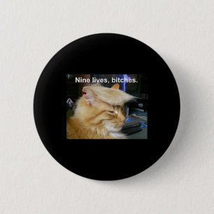 Trump Cat Nine Lives Funny Trump 2024 Vote Electio 6 Cm Round Badge