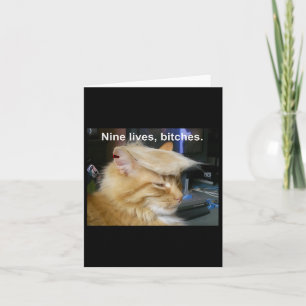 Trump Cat Nine Lives Funny Trump 2024 Vote Electio Card