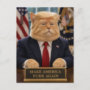 Trump Cat Portrait – Make America Purr Again Postcard