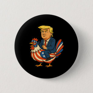 Trump Chicken Jockey Satire - Funny Political Humo 6 Cm Round Badge