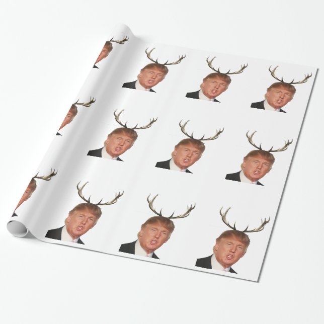 Trump Christmas: Deer Mr. President Wrapping Paper (Unrolled)